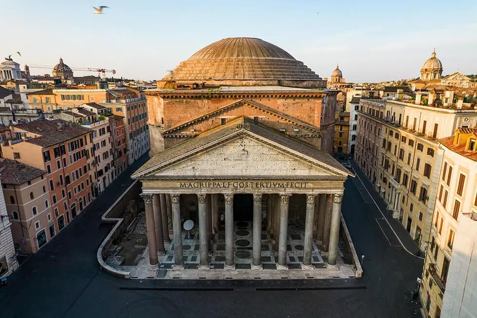 Standing Under the Pantheon's Open Oculus in Rome